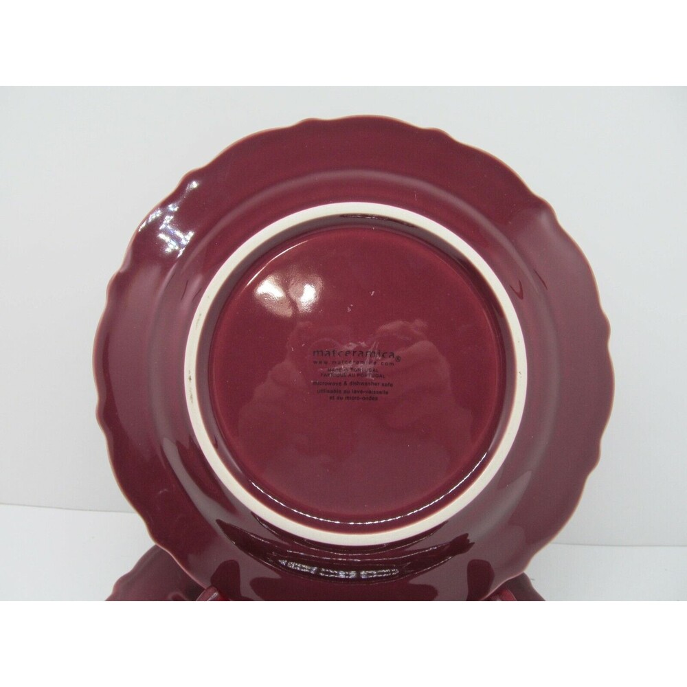 Cuisine Provencale Burgundy MATCERAMICA 8"  Salad plates bundle of 4 - Picture 10 of 11